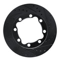 R1 92-00 Chevrolet K3500 Front Right Drilled & Slotted Black Brake Rotor