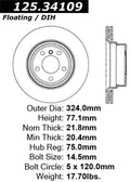 Stoptech auto part installed view