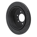 R1 04-08 Ford F-150 4WD Front Left Drilled & Slotted Black Brake Rotor