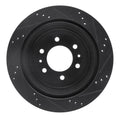 R1 04-08 Ford F-150 4WD Front Left Drilled & Slotted Black Brake Rotor