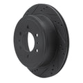 R1 04-08 Ford F-150 4WD Front Left Drilled & Slotted Black Brake Rotor
