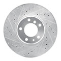 R1 Concepts Brake Rotor Drilled and Slotted Silver Fits BMW 750iL