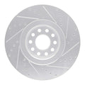 R1 Concepts Brake Rotor Drilled and Slotted Silver Fits Audi A8