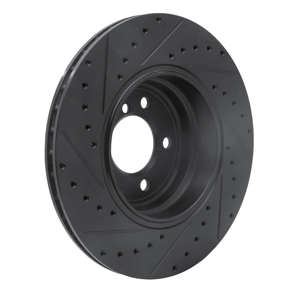 R1 05-08 BMW 760I Rear Right Drilled & Slotted Black Brake Rotor