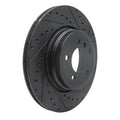 R1 05-08 BMW 760I Rear Right Drilled & Slotted Black Brake Rotor