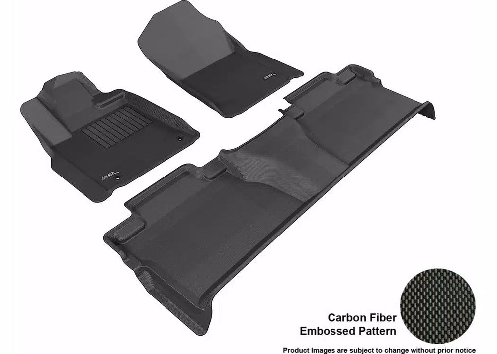 3D MAXpider 2014-2020 Toyota Tundra Crewmax Kagu 1st & 2nd Row Floormats - Black