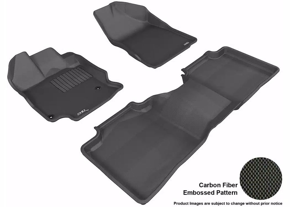 3D MAXpider 2012-2012 Toyota Venza Kagu 1st & 2nd Row Floormats - Black