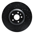R1 -23 Porsche Cayenne Rear Left Drilled & Slotted Black Brake Rotor