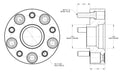 ~(9 lbs. 7X7X4)~ Spidertrax Jeep WK2 5 on 5 IN x 1-3/4 IN Thick Wheel Spacer Kit