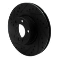 R1 93-97 BMW 850CI Front Left Drilled & Slotted Black Brake Rotor