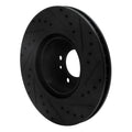 R1 93-97 BMW 850CI Front Left Drilled & Slotted Black Brake Rotor