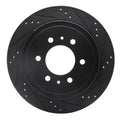 R1 04-11 Ford F-150 RWD Rear Left Drilled & Slotted Black Brake Rotor