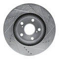 R1 Concepts Brake Rotor Drilled and Slotted Silver Fits Mercedes-Benz G500