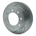 R1 00-02 Dodge Ram 2500 Front Left Drilled Black Brake Rotor