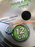 SPEAKER WIRE 12 GAUGE CLEAR - COIL OF 250 FEET