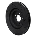 R1 07-14 Ford Mustang Front Left Drilled & Slotted Black Brake Rotor