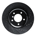 R1 09-16 BMW Z4 Front Right Drilled & Slotted Black Brake Rotor