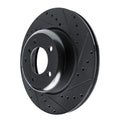 R1 09-16 BMW Z4 Front Right Drilled & Slotted Black Brake Rotor