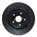 R1 20-25 Subaru Crosstrek Front Right Drilled & Slotted Black Brake Rotor