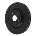 R1 20-25 Subaru Crosstrek Front Right Drilled & Slotted Black Brake Rotor