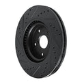 R1 20-25 Subaru Crosstrek Front Right Drilled & Slotted Black Brake Rotor