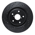 R1 20-25 Subaru WRX Front Left Drilled & Slotted Black Brake Rotor