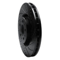 R1 04-07 Volvo V70 Front Right Drilled & Slotted Black Brake Rotor