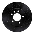 R1 05-07 Land Rover LR3 Front Right Drilled & Slotted Black Brake Rotor