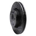 R1 05-07 Land Rover LR3 Front Right Drilled & Slotted Black Brake Rotor