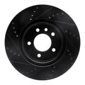 R1 05-07 Land Rover LR3 Front Right Drilled & Slotted Black Brake Rotor