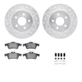 R1 13-18 Ford Escape Rear Drilled & Slotted Silver Brake Rotor Set w/Ceramic Pads and Hardware