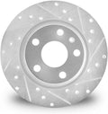 R1 08-17 Cadillac CTS Front Right Drilled & Slotted Silver Brake Rotor