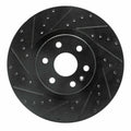 R1 10-16 Cadillac SRX Front Left Drilled & Slotted Black Brake Rotor
