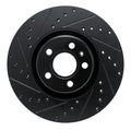 R1 17-25 Volvo XC60 Front Left Drilled & Slotted Black Brake Rotor