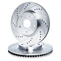 R1 19-24 Hyundai Elantra Rear Drilled & Slotted Silver Brake Rotor Set