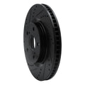 R1 2021-2025 Hyundai Ioniq 6 Front Left Drilled & Slotted Black Brake Rotor