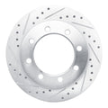 DFC 95-99 Ford F-250 4WD (Excl Super Duty) Front Left Drilled & Slotted Silver Brake Rotor