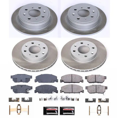 Power Stop 92-95 Honda Civic Front and Rear Semi-Coated Rotor Kit