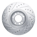 R1 Concepts Brake Rotor Drilled and Slotted Silver Fits BMW M5