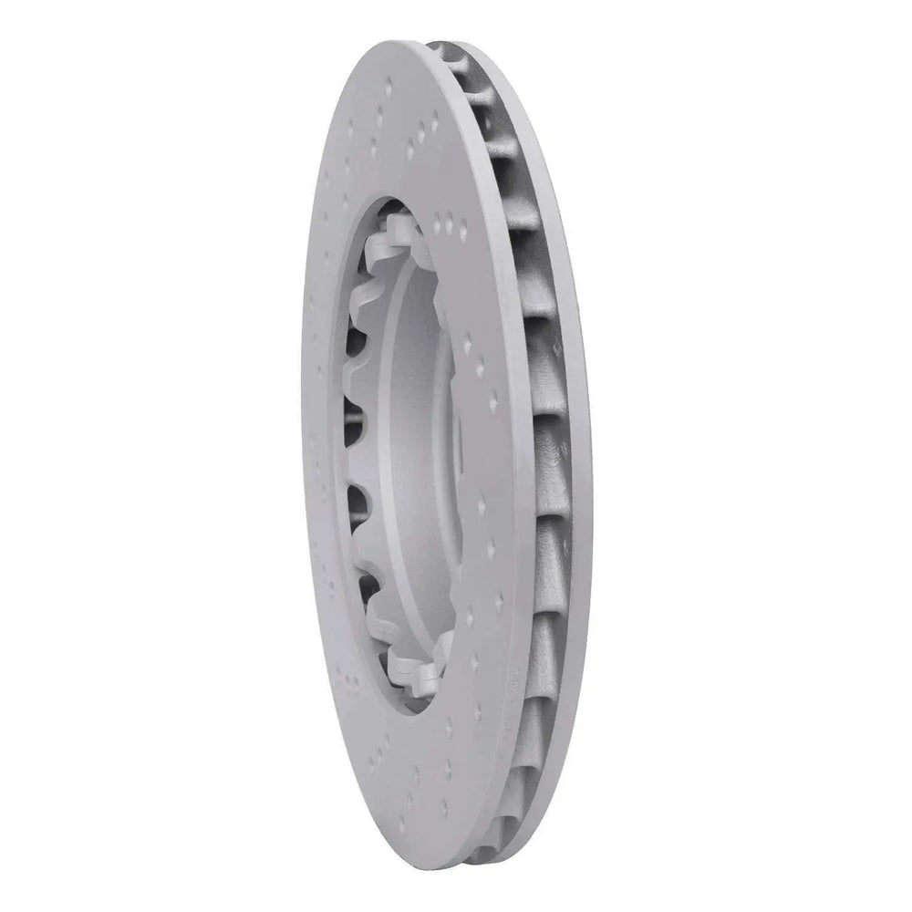 R1 08-13 BMW 1 Series M Right Front Drilled Geo-Carbon Series Rotor