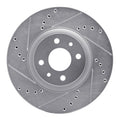 R1 2017-2025 Alfa Romeo Stelvio Front Left Drilled & Slotted Black Brake Rotor