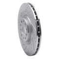 R1 2017-2025 Alfa Romeo Stelvio Front Left Drilled & Slotted Black Brake Rotor