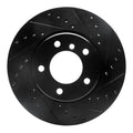 R1 04-10 BMW 525i (Mexico) Front Right Drilled & Slotted Black Brake Rotor