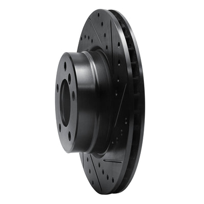 R1 04-10 BMW 525i (Mexico) Front Right Drilled & Slotted Black Brake Rotor