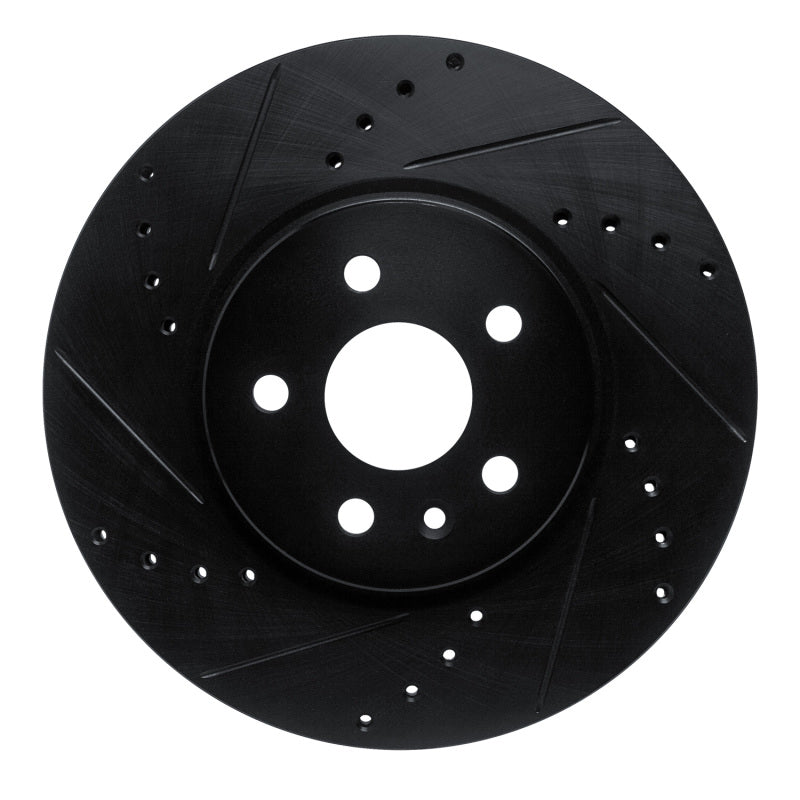 R1 13-22 Buick Encore Front Left Drilled & Slotted Black Brake Rotor