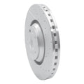 R1 Concepts Brake Rotor Drilled and Slotted Silver Fits Audi TT