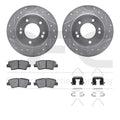 R1 11-25 Hyundai Venue Rear Drilled & Slotted Silver Brake Rotor Set w/Optimum OE Pads and Hardware