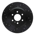 R1 11-15 VPG MV-1 Rear Left Drilled & Slotted Black Brake Rotor