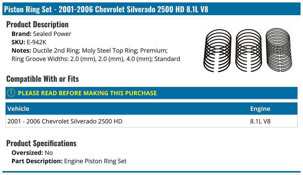 SEALED POWER auto part