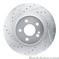 R1 20-26 Mercedes-Benz GLS450 Rear Left Drilled & Slotted Silver Brake Rotor